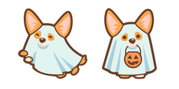 Mignon Chien en Costume de Fantôme Curseur