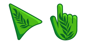 Курсор Dark Green Leaves on Spring Green Background