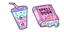 Halloween Witch Cocktail and Spell Book Curseur