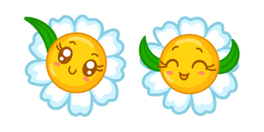 Kawaii Smiling Happy Daisy Curseur