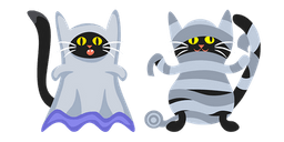 Halloween Black Cats Ghost and Mummy Curseur
